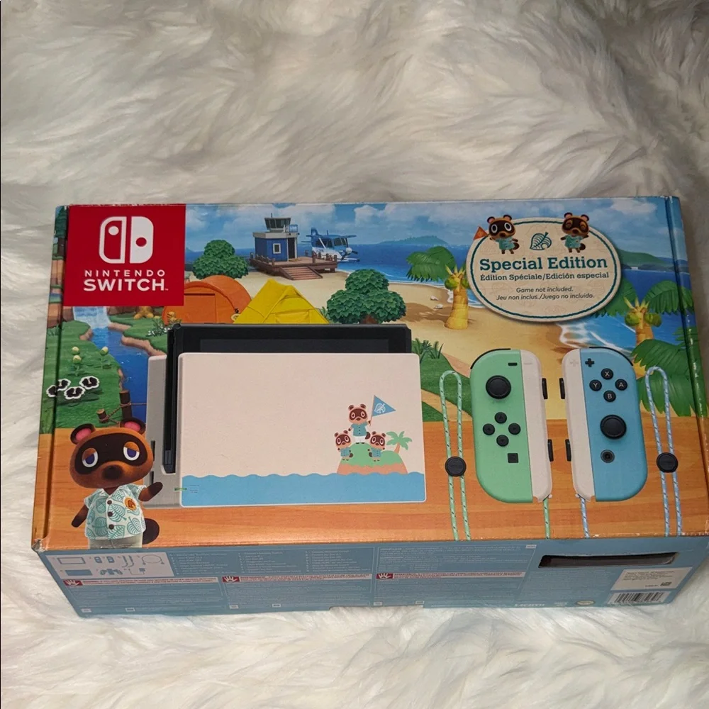 Nintendo Switch Animal Crossing Edition with Blue and Green Joy-Cons
